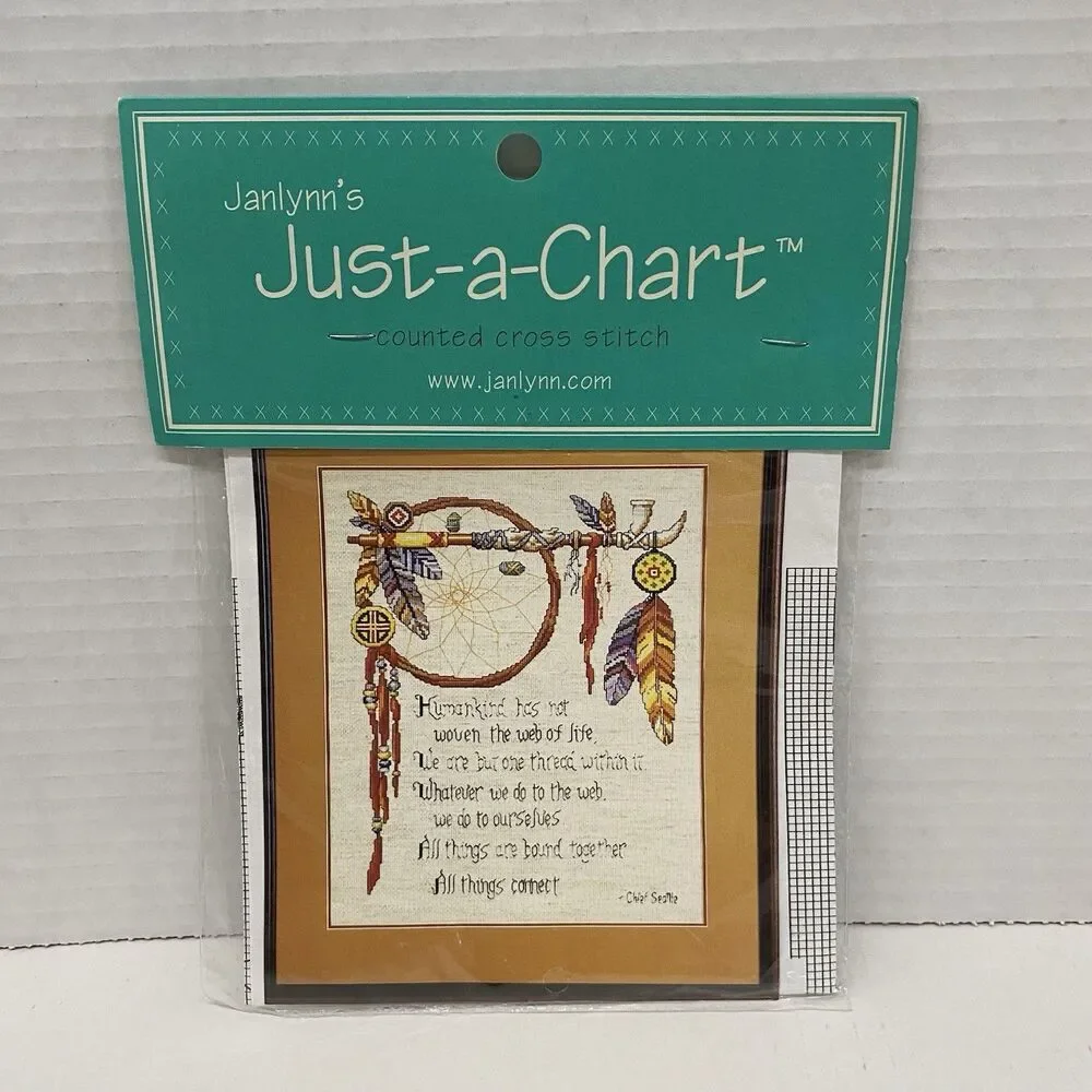 Lot Of 6 Janlynn’s Just-a-Chart Counted Cross Stitch Sealed Packages